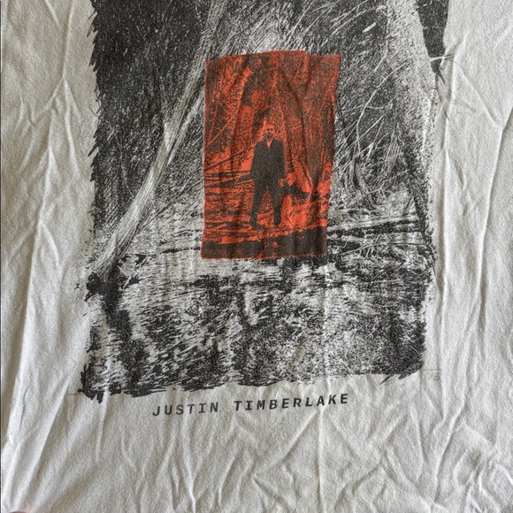 White Graphic Tee with Orange Accent - Picture 3 of 4
